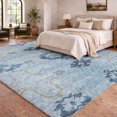 thumbnail image 1 of Addison Rugs Dream Shag Premium Machine Washable Transitional Open Field, Ornate Blue Rectangle Rug, 9' x 12', 1 of 8