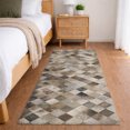 thumbnail image 1 of Addison Rugs Dream Shag Premium Machine Washable Transitional Small Boxes Gray Runner Rug, 2'3" x 7'6", 1 of 8