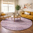 thumbnail image 1 of Addison Rugs Dream Shag Premium Machine Washable Transitional Tribal, Diamond Pink Round Rug, 8' x 8', 1 of 8