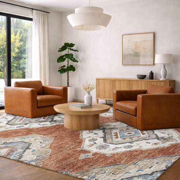 Addison Rugs Dream Shag Premium Machine Washable Traditional Tribal Clay Rectangle Rug, 8' x 10'