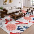 thumbnail image 1 of Addison Rugs Dream Shag Premium Machine Washable Transitional Lobster/anchor Ivory Rectangle Rug, 5' x 7'6", 1 of 8
