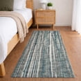 thumbnail image 1 of Addison Rugs Dream Shag Premium Machine Washable Transitional Textured Stripes Peacock Runner Rug, 2'3" x 7'6", 1 of 8