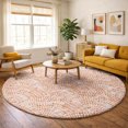 thumbnail image 1 of Addison Rugs Dream Shag Premium Machine Washable Transitional Dot Arches Peach Round Rug, 8' x 8', 1 of 8