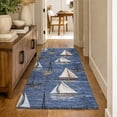 thumbnail image 1 of Addison Rugs Dream Shag Premium Machine Washable Transitional Sailboat Navy Runner Rug, 2'3" x 7'6", 1 of 8
