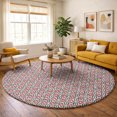 thumbnail image 1 of Addison Rugs Dream Shag Premium Machine Washable Transitional Modern Squares Red Round Rug, 8' x 8', 1 of 8