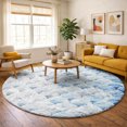 thumbnail image 1 of Addison Rugs Dream Shag Premium Machine Washable Transitional Arches Blue Round Rug, 8' x 8', 1 of 8