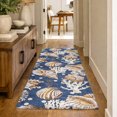thumbnail image 1 of Addison Rugs Dream Shag Premium Machine Washable Transitional Shells Blue Runner Rug, 2'3" x 7'6", 1 of 8