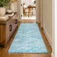 thumbnail image 1 of Addison Rugs Dream Shag Premium Machine Washable Transitional Shells Aqua Runner Rug, 2'3" x 7'6", 1 of 8