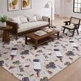 thumbnail image 1 of Addison Rugs Dream Shag Premium Machine Washable Transitional Grapes / Wine Ivory Rectangle Rug, 3' x 5', 1 of 8