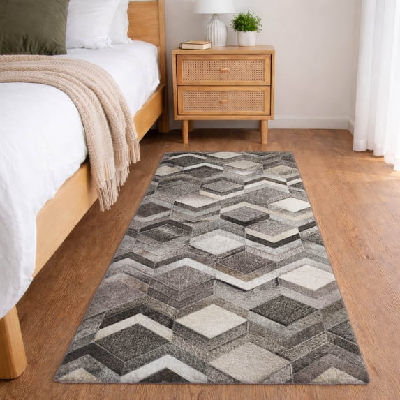 Addison Rugs Dream Shag Premium Machine Washable Transitional Herringbone Gray Runner Rug, 2'3" x 7'6"