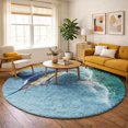 thumbnail image 1 of Addison Rugs Dream Shag Premium Machine Washable Transitional Sailfish Bermuda Round Rug, 8' x 8', 1 of 8