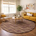 thumbnail image 1 of Addison Rugs Dream Shag Premium Machine Washable Transitional Tribal, Diamond Canyon Round Rug, 8' x 8', 1 of 8