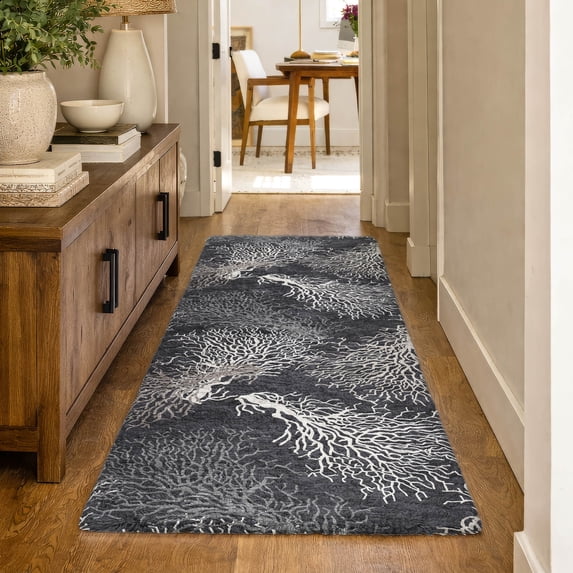 Addison Rugs Dream Shag Premium Machine Washable Transitional Coral Midnight Runner Rug, 2'3" x 7'6"