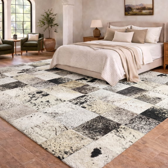 Addison Rugs Dream Shag Premium Machine Washable Transitional Boxes Granite Rectangle Rug, 9' x 12'