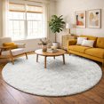 thumbnail image 1 of Addison Rugs Dream Shag Premium Machine Washable Transitional Modern Squares Linen Round Rug, 8' x 8', 1 of 8
