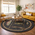 thumbnail image 1 of Addison Rugs Dream Shag Premium Machine Washable Transitional Cabin Midnight Round Rug, 8' x 8', 1 of 8