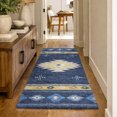 thumbnail image 1 of Addison Rugs Dream Shag Premium Machine Washable Transitional Aztec Blue Runner Rug, 2'3" x 7'6", 1 of 8