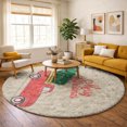 thumbnail image 1 of Addison Rugs Dream Shag Premium Machine Washable Transitional Truck & Tree Red Round Rug, 8' x 8', 1 of 8