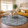 thumbnail image 1 of Addison Rugs Dream Shag Premium Machine Washable Transitional Mosaic Waves Stormy Round Rug, 8' x 8', 1 of 8