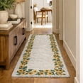 thumbnail image 1 of Addison Rugs Dream Shag Premium Machine Washable Transitional Sunflower Border Yellow Runner Rug, 2'3" x 7'6", 1 of 8