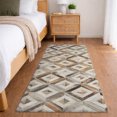 thumbnail image 1 of Addison Rugs Dream Shag Premium Machine Washable Transitional Diamonds Gray Runner Rug, 2'3" x 7'6", 1 of 8