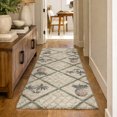 thumbnail image 1 of Addison Rugs Dream Shag Premium Machine Washable Transitional Bamboo & Pineapples Palm Runner Rug, 2'3" x 7'6", 1 of 8