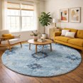 thumbnail image 1 of Addison Rugs Dream Shag Premium Machine Washable Transitional Open Field, Ornate Blue Round Rug, 8' x 8', 1 of 8