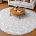 thumbnail image 1 of Addison Rugs Dream Shag Premium Machine Washable Transitional Squares Silver Round Rug, 8' x 8', 1 of 8
