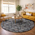 thumbnail image 1 of Addison Rugs Dream Shag Premium Machine Washable Transitional Shells Midnight Round Rug, 8' x 8', 1 of 8