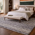 thumbnail image 1 of Addison Rugs Dream Shag Premium Machine Washable Transitional Textured Stripes Brown Rectangle Rug, 8' x 10', 1 of 8