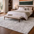 thumbnail image 1 of Addison Rugs Dream Shag Premium Machine Washable Transitional Horizontal Bars Silver Rectangle Rug, 9' x 12', 1 of 8