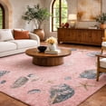 thumbnail image 1 of Addison Rugs Dream Shag Premium Machine Washable Transitional Shell Border Peach Rectangle Rug, 3' x 5', 1 of 8