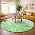 thumbnail image 1 of Addison Rugs Dream Shag Premium Machine Washable Transitional Stripes Green Round Rug, 8' x 8', 1 of 8