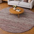 thumbnail image 1 of Addison Rugs Dream Shag Premium Machine Washable Transitional Horizontal Bars Burgundy Round Rug, 8' x 8', 1 of 8