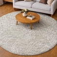 thumbnail image 1 of Addison Rugs Dream Shag Premium Machine Washable Transitional Whimsical Flowy Lines Beige Round Rug, 8' x 8', 1 of 8