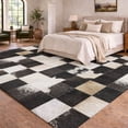 thumbnail image 1 of Addison Rugs Dream Shag Premium Machine Washable Transitional Boxes Black Rectangle Rug, 5' x 7'6", 1 of 8