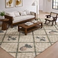 thumbnail image 1 of Addison Rugs Dream Shag Premium Machine Washable Transitional Bamboo & Pineapples Palm Rectangle Rug, 9' x 12', 1 of 8