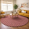 thumbnail image 1 of Addison Rugs Dream Shag Premium Machine Washable Transitional Lattice Red Round Rug, 8' x 8', 1 of 8