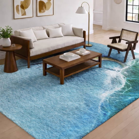 Addison Rugs Dream Shag Premium Machine Washable Transitional Sailfish Bermuda Rectangle Rug, 3' x 5'