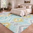 thumbnail image 1 of Addison Rugs Dream Shag Premium Machine Washable Transitional Tribal, Boho Aqua Rectangle Rug, 9' x 12', 1 of 8
