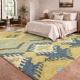 thumbnail image 1 of Addison Rugs Dream Shag Premium Machine Washable Transitional Tribal, Boho Yellow Rectangle Rug, 3' x 5', 1 of 8