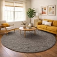 thumbnail image 1 of Addison Rugs Dream Shag Premium Machine Washable Transitional Houndstooth Chocolate Round Rug, 8' x 8', 1 of 8