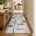 thumbnail image 1 of Addison Rugs Dream Shag Premium Machine Washable Transitional Sailboat Ivory Runner Rug, 2'3" x 7'6", 1 of 8