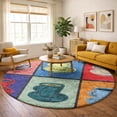 thumbnail image 1 of Addison Rugs Dream Shag Premium Machine Washable Transitional Coffee Mugs Kaleidoscope Round Rug, 8' x 8', 1 of 8