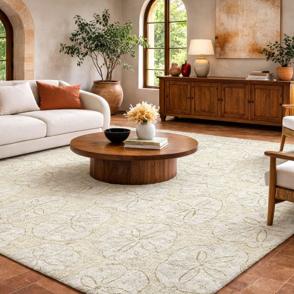 Addison Rugs Dream Shag Premium Machine Washable Transitional Sand Dollar Sand Rectangle Rug, 9' x 12'