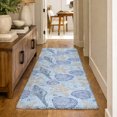 thumbnail image 1 of Addison Rugs Dream Shag Premium Machine Washable Transitional Shells Blue Runner Rug, 2'3" x 7'6", 1 of 8