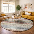thumbnail image 1 of Addison Rugs Dream Shag Premium Machine Washable Transitional Tribal, Diamond Desert Round Rug, 8' x 8', 1 of 8