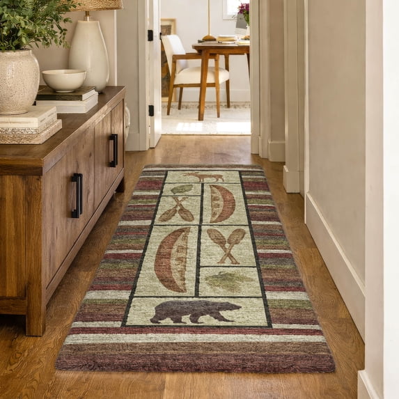 Addison Rugs Dream Shag Premium Machine Washable Transitional Stripes/cabin Multi Runner Rug, 2'3" x 7'6"