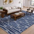 thumbnail image 1 of Addison Rugs Dream Shag Premium Machine Washable Transitional Rope Navy Rectangle Rug, 8' x 10', 1 of 8