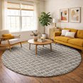 thumbnail image 1 of Addison Rugs Dream Shag Premium Machine Washable Transitional Lattice Taupe Round Rug, 8' x 8', 1 of 8